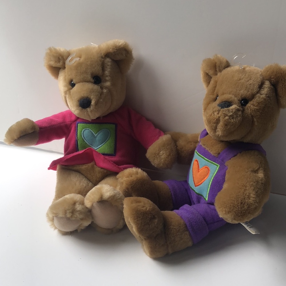 VTG Hallmark Card 10” Duo Plush Bears